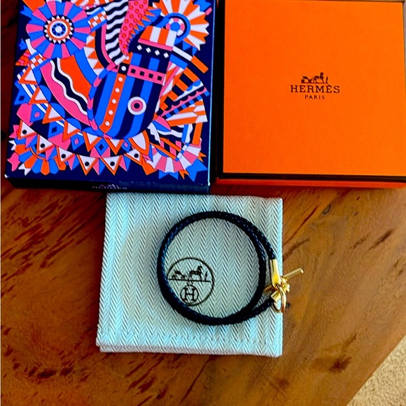 Hermes Leather Braclet. Glenan Double Tour bracelet - Picture 1 of 7